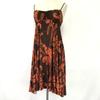 Made In USA Botanical Print Camisole Dress Size S Brown Orange Tube Top Vintage(USED)