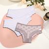 FINETOO 3PCS Women's Lace Panties Sexy Perspective Underwear Briefs Female Solid Color Hollow Out Lingerie Floral Intimates S-XL