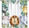 Tende con Animali Cartoni Animati Bambini Fauna Selvatica Fiori Tropicali Foglie di Palma Tende per Finestre per Bambini Bambine Stanza dei Bambini Aula