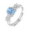 S925 Sterling Silver Natural Stone Ring for Women, Japanese Style Elegant Crystal Band, Adjustable Dainty Jewelry, Daily Wear & Gift for Girlfriend