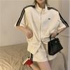 Women's 2024 Summer Striped Cardigan & Shorts Set - Fashionably Casual & Slimming