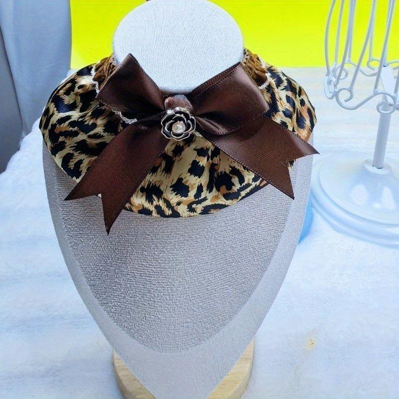 Leopard Print Pet Bib: All-Season Halloween Costume for Cats and Dogs
