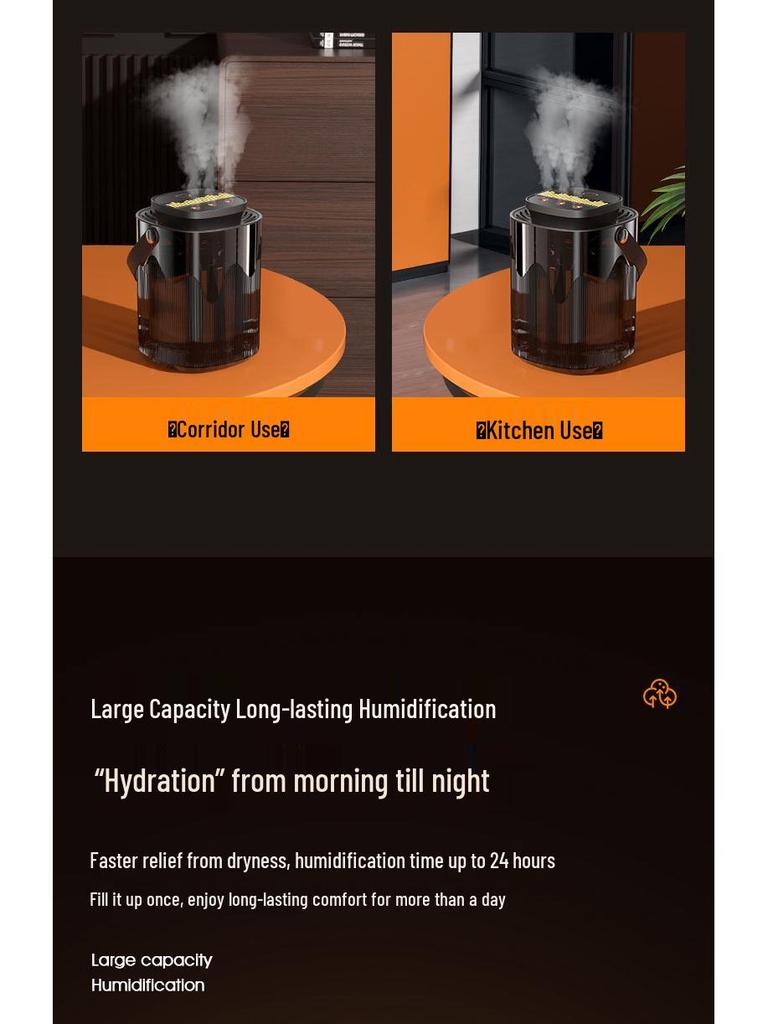 3L High Capacity Humidifier with Triple Nozzles – Portable High Mist Volume Atomizer for Home and Office.