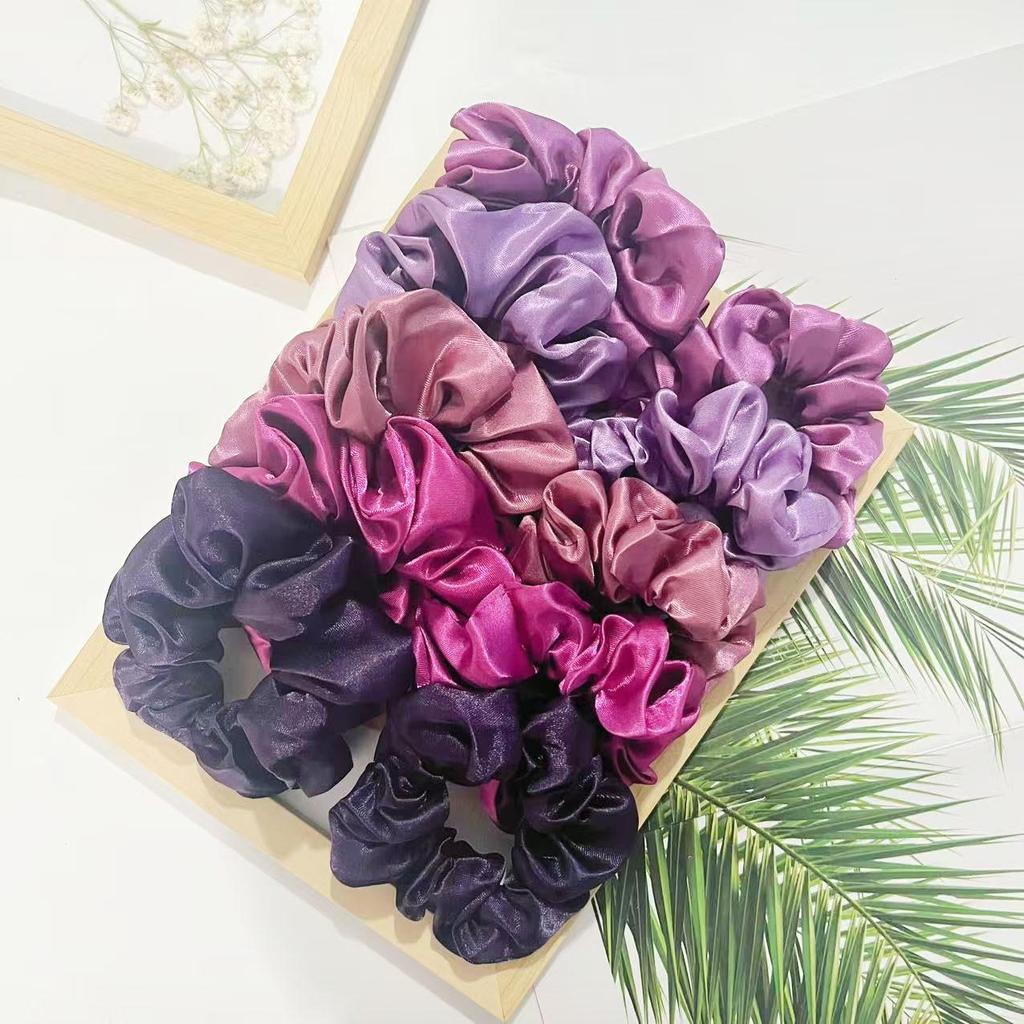 Satin Large Intestine Scrunchies Hair Ties Set - Simple Ponytail Hair Accessories