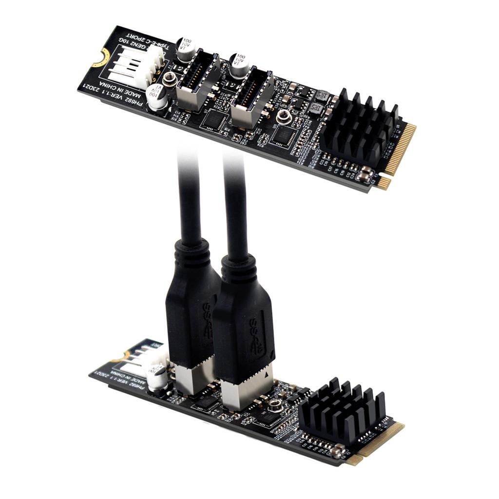 Scheda di espansione M2 M-key NVME PCIE a 2 porte USB3 10G Adattatore chip ad alte prestazioni ASM3142 con dissipatore di calore