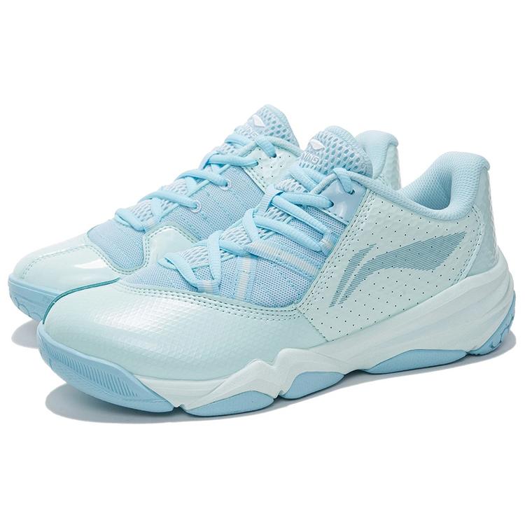 Li Ning Dovega Competition Cushioning Slip Resistant Abrasion Resistant Low Top Badminton Shoes Women's Blue AYTP044-12