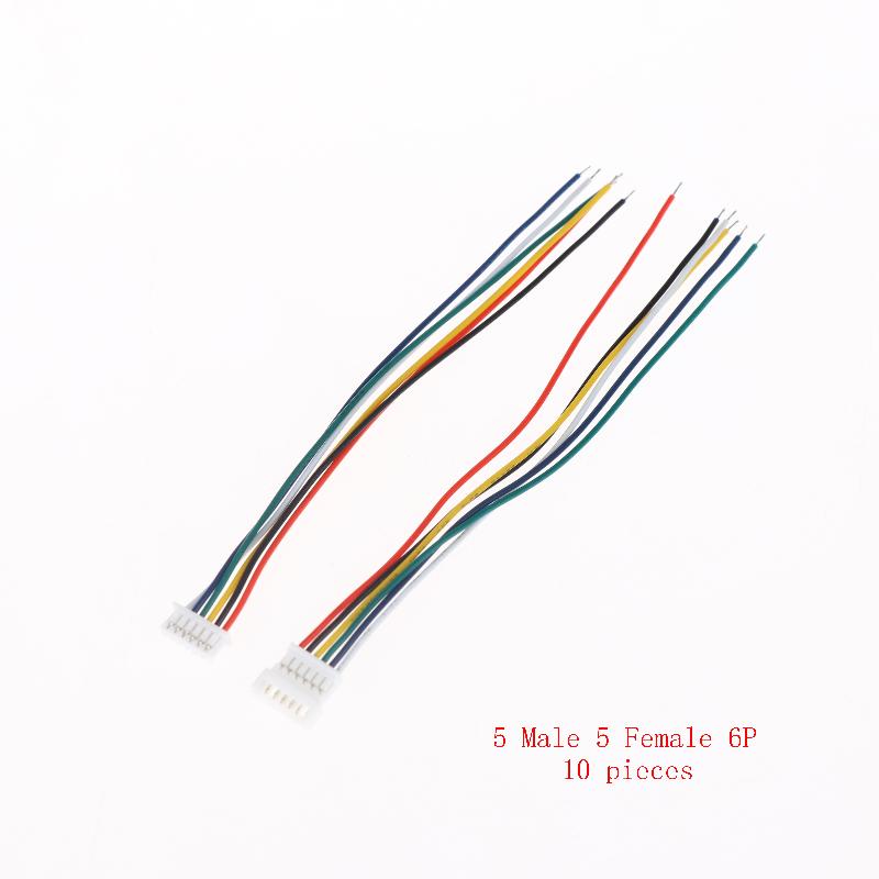 10 Stück Mini Micro JST Stecker 1,25 mm Kabel mit 2/3/4/5/6 Pin Stecker Buchse 100 mm Set Für Elektronische Komponenten