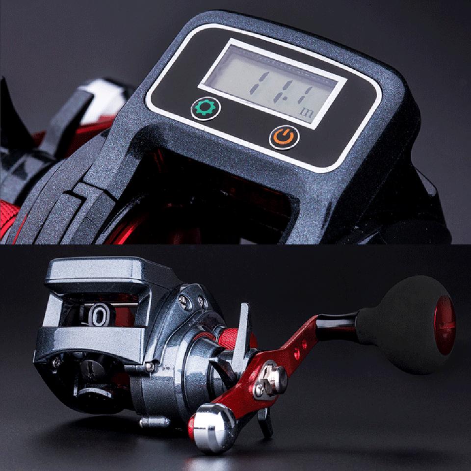 Digital 13+1 Ball Bearing Left / Right Fishing Reel with Display Baitcasting Line Counter Reel 6.3:1 Casting Reel