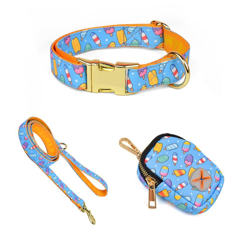 1 Pcs Adjustable Dog Traction Rope Walking Leash With 1 Pcs Color Matching Collor 1 Pcs Waste Bag For Puppy Outdoor Supplies