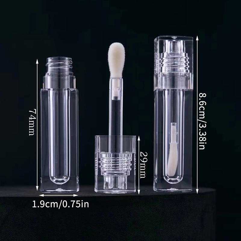 Portable 4Ml Lip Gloss Tube Transparent Thick Rod Large Brush Container Empty Bottle Lips Glaze Container Makeup Tool