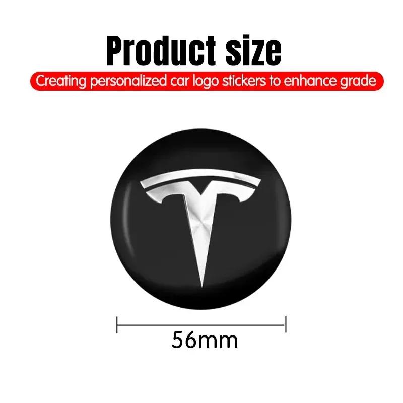 Car Sticker 2025 New Tesla Car 56mm Tesla Hub Cap Center Cap Logo High Quality Sticker for Tesla Model 3 Y S X Personalized Car