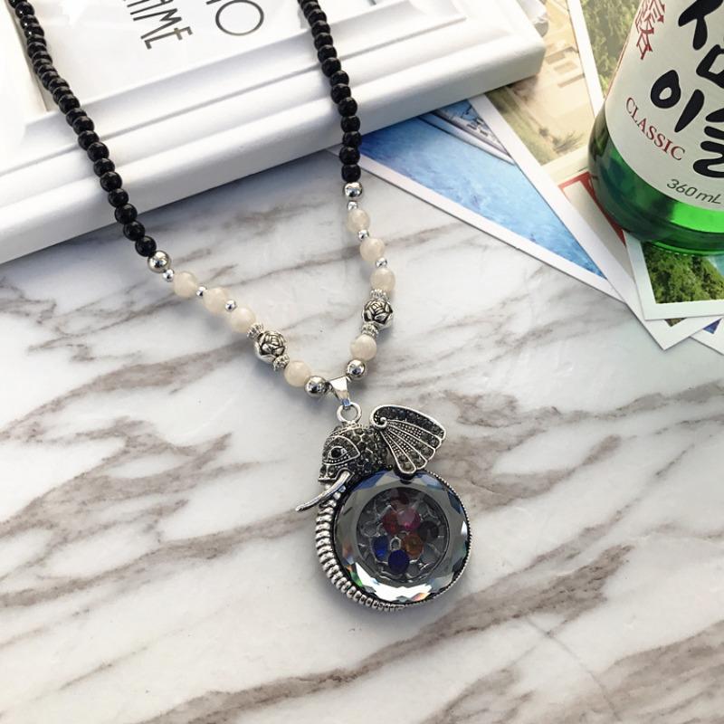 BLINGBAY damski naszyjnik moda retro styl etniczny prosty długi łańcuszek do swetra wszechstronna biżuteria na prezent