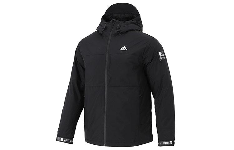 Мужская черная пуховая куртка Adidas с капюшоном, умеренно стеганая H13869 M