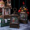 Lanterna a Vento Musicale di Babbo Natale con Secchiello d'Acqua - Ornamento Luminoso Retrò da Tavolo
