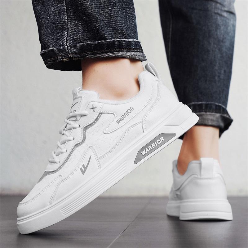 Warrior Two Cotton Fashion Versatile Artistic Minimalist Trendy Casual Wrap Warm Balance Low-Top Skate Shoes Men Sneaker White Gray WBN(JS)-321201