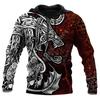 Men's Sweatshirt Comfortable and Versatile 3D Tattoo Printed Long-sleeved Hoodie