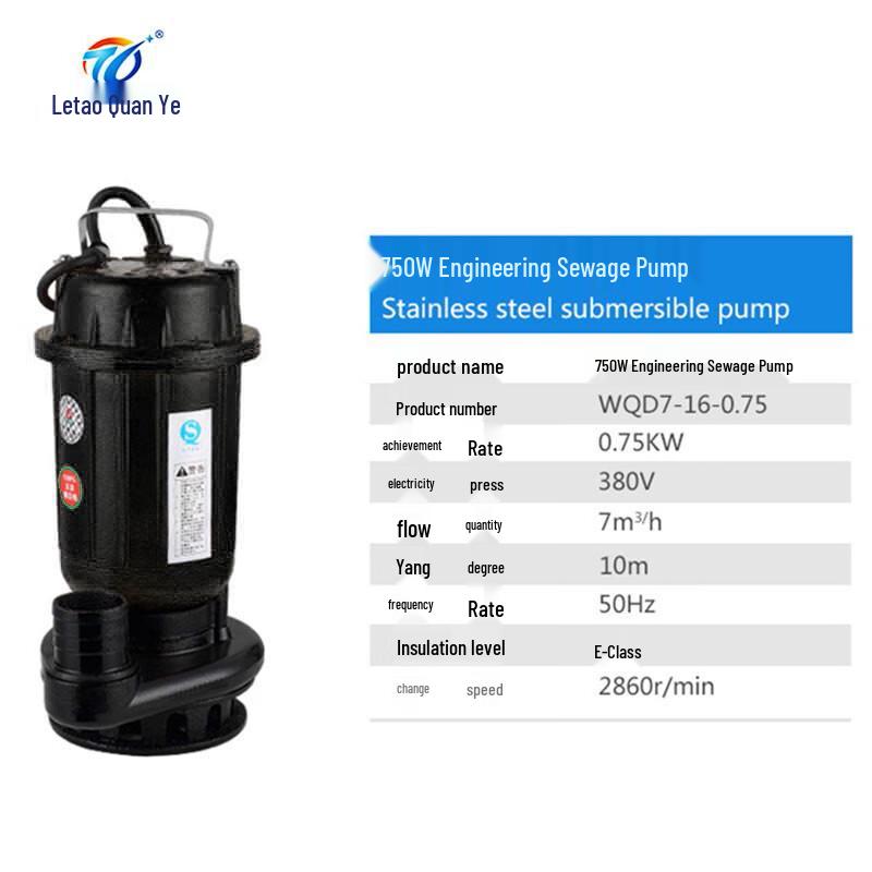750W 2-inch Submersible Sewage Pump