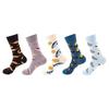 36 Styles Men's Cotton Dress Socks Bulk Pack - 5-Pair Trendy Funny Casual Socks Gift Set for  & Dropshipping