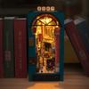 Retro DIY Wooden Book Nook Shelf Insert Miniature Kits Chinese Oriental Tale Home Bookend Decoration For Adult Handmade Gifts