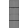 Sliding Door Black 76x205 Cm Tempered Glass and Aluminum