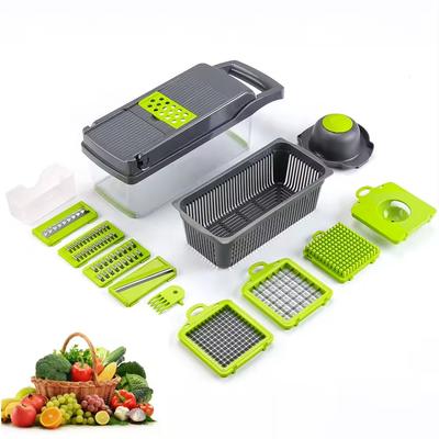 16 In 1 Multifunctional Eco-Friendly Plastic PP Vegetable Chopper Manual Home Kitchen Accessories Onion Chopper