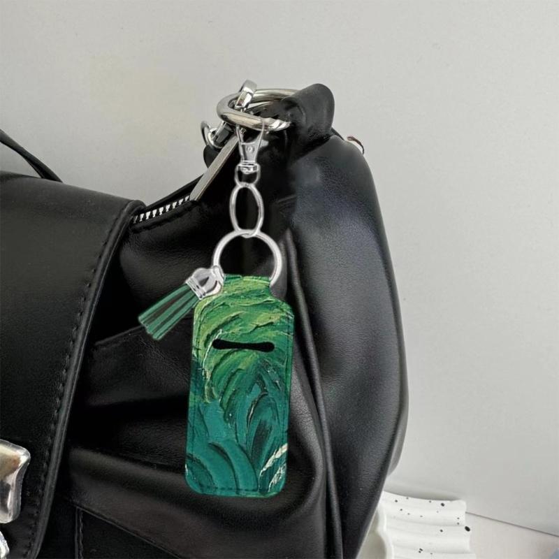 20Pcs Lip Balm Keychain Sublimation Lipstick Holder Blanks Includes 20 Leather Tassels 20 Keychain for Women Backpacks