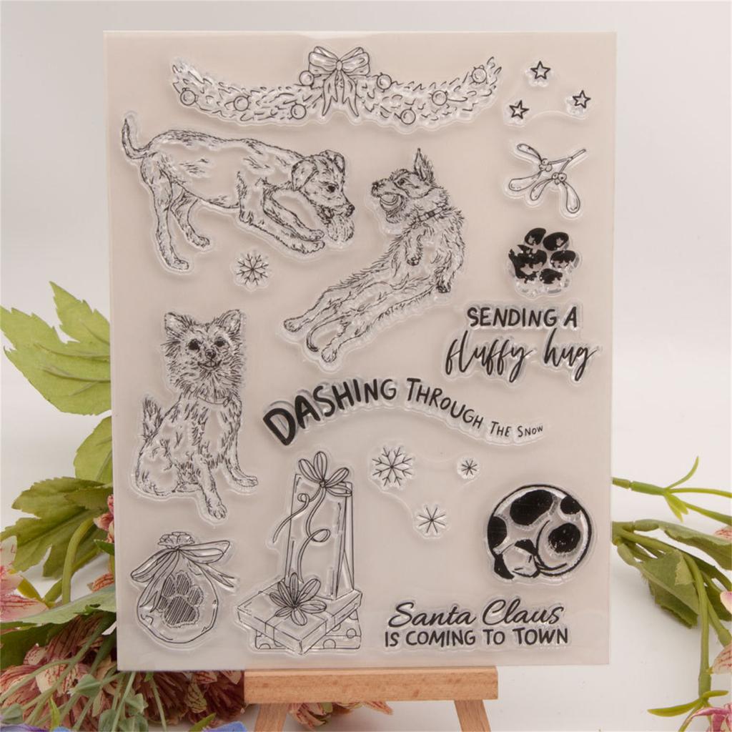 Christmas Animal Silicone Clear Stamps for Card Making Scrapbooking Embossing DIY Craft Album Rubber Seal Stamps Decor