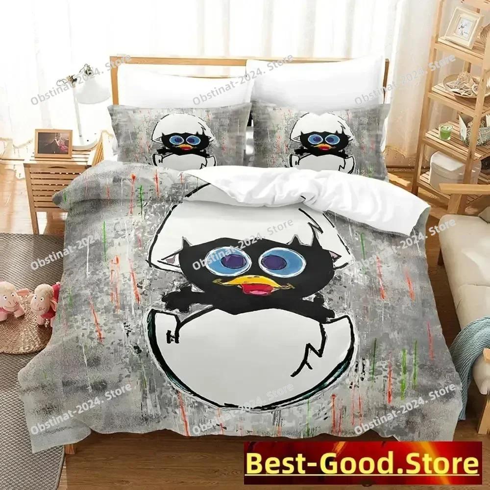 Cute Calimero Bedding Set Single Twin for Full Queen King Size Bed Set Aldult Kid Bedroom soft Duvetcover Sets Kawaii Bed