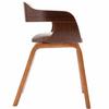Dining Chair Beige Bentwood and Fabric