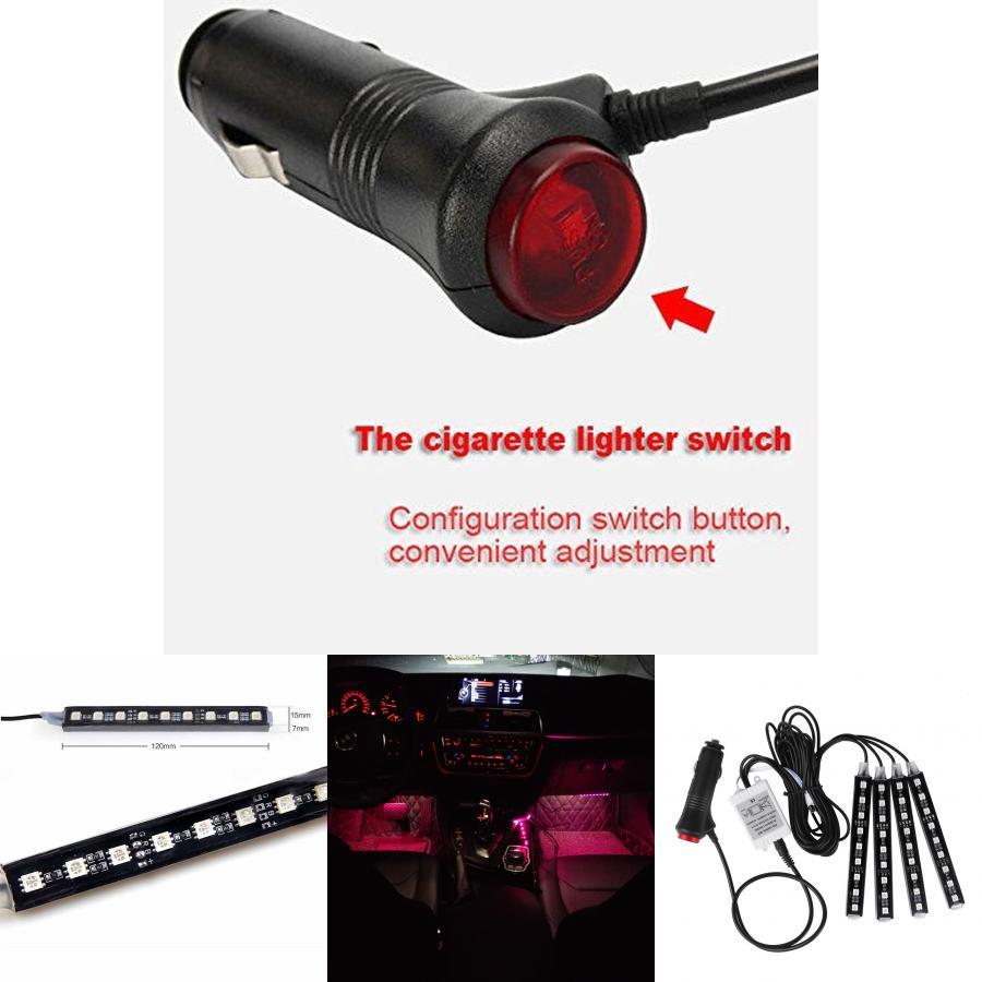 Vibrant Led Car Interior Atmosphere Lights Sound-activated Footwell Decoration