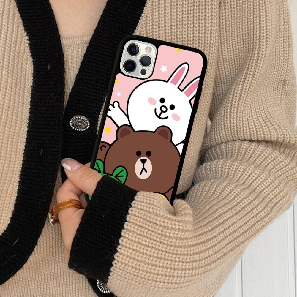 Cartoon Cute C-Cony B-Brown Phone Case For Iphone 11 12 13 14 15 Pro Max 17 16 Plus Hard PC+TPU Back Cover