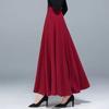 Maxi Skirt High Waist A-Line Long Skirt with Pockets Breathable Slimming Large Hem Design Office Lady Skirt