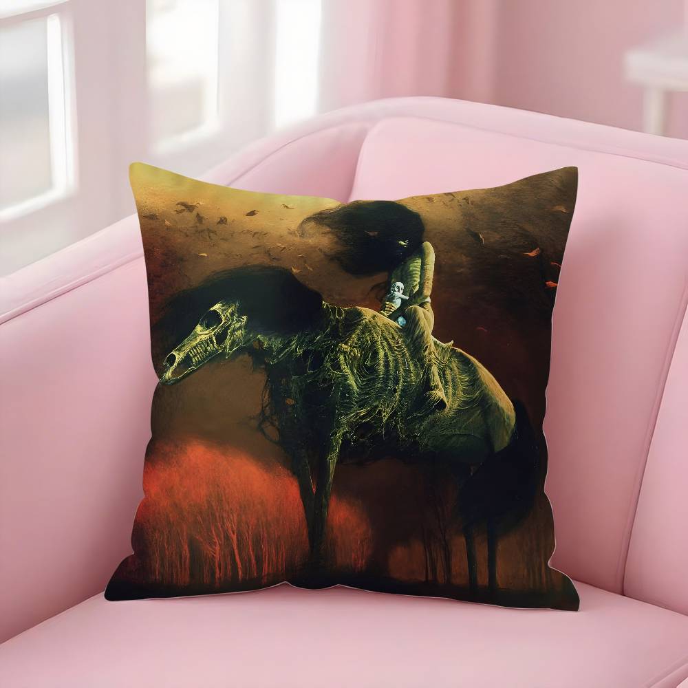 Hot Art Z-Zdzislaw BeksinskiS Pillow Case Soft Plush Fabric Double Sided Print Decorative Home Living Room Gift Cushion