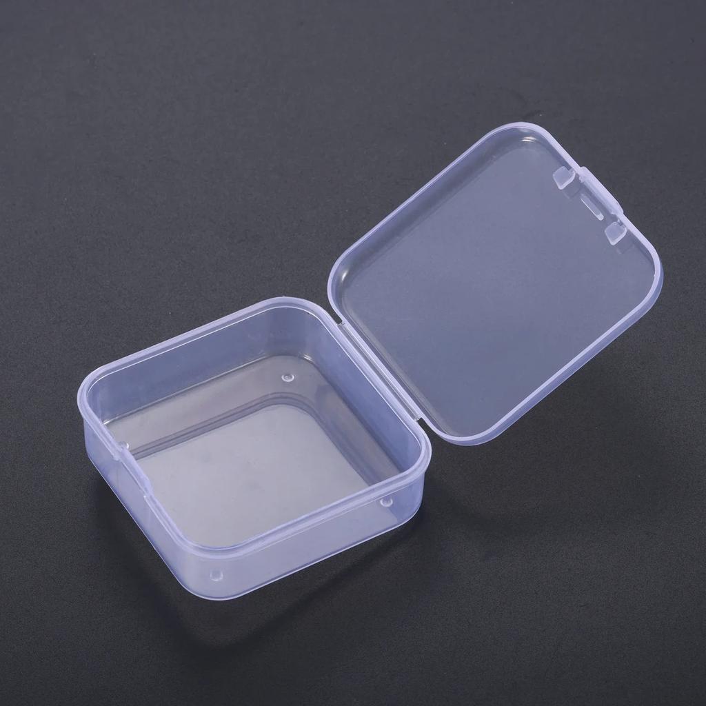 5Pcs Plastic Square 1Grid Transparent Mini Storage Box Earring Ring Jewelry Beads Kit Packing Case Container Display Accessories