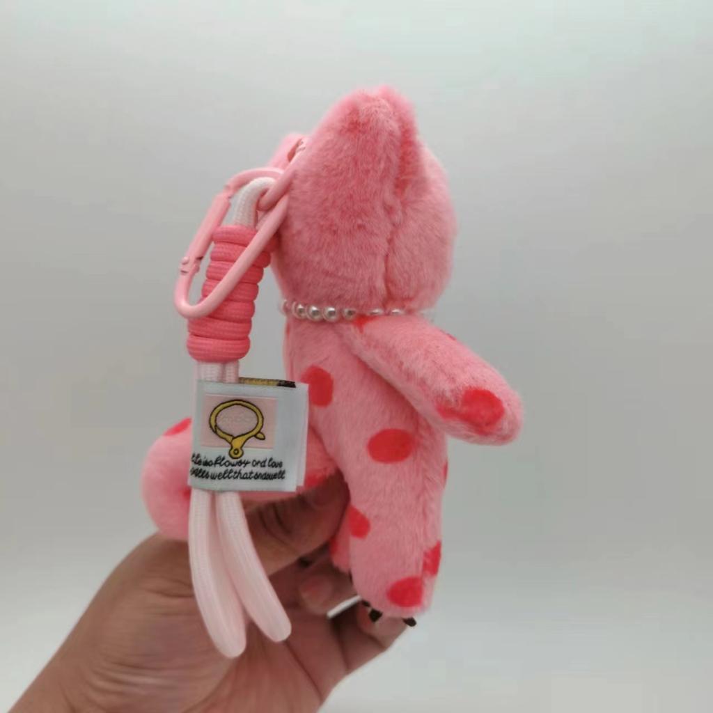 15cm Kawaii Rosa Katze Plüsch Schlüsselanhänger Niedlicher Katzen Plüsch Anhänger Weicher Tier Schlüsselanhänger Auto Schlüssel Schnalle Zubehör Mädchen Frauen Tasche Aufhängung