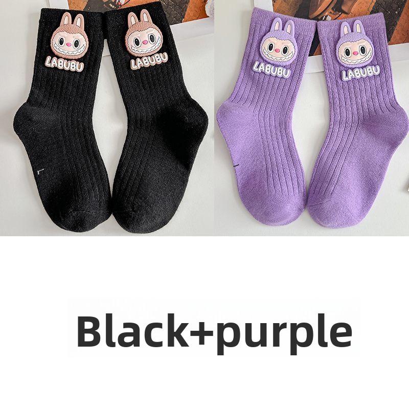 

Детские цветные мультяшные хлопковые носки - Длина до середины икры для весны и осени XL