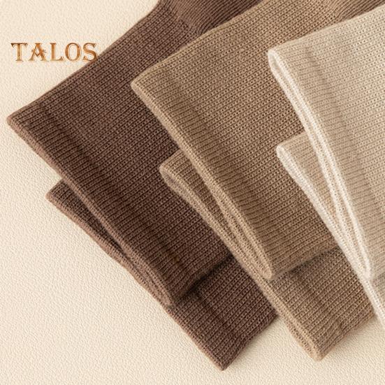 Women's Retro Mid-Calf Socks Warm Crew Socks Solid Color Cozy Stacking Socks No Pilling Soft Long Socks for Fall Winter