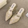 Spring and Autumn New Luxury Women's Exquisite Casual Outerwear Slippers Summer Fashion Versatile High Heels Pointed Sandals