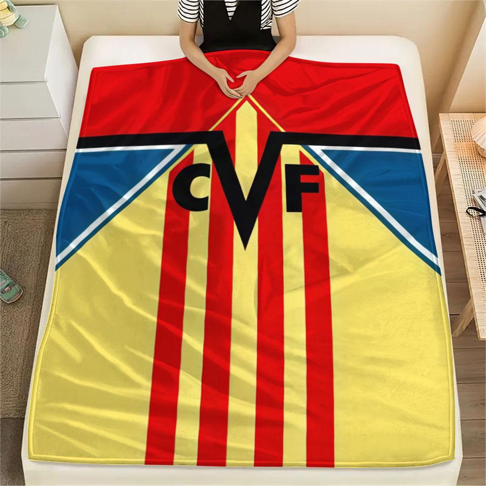 Villarreal CF logo FlAannel Blanket, High quality Comfortable for All Seasons, Home Decor, Warmth and Comfort