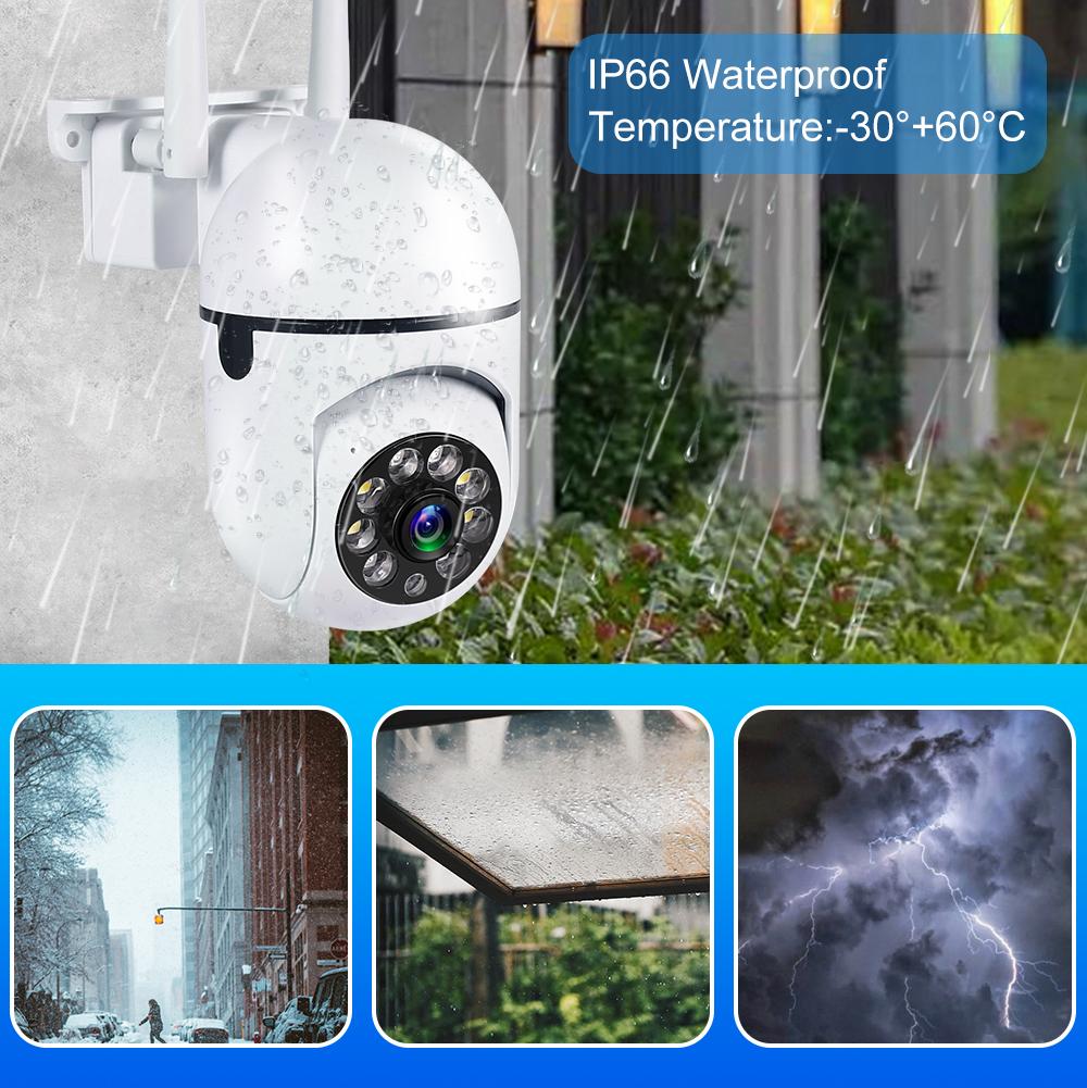 8MP Wireless PTZ Security Camera WiFi IP Outdoor 4X Zoom AI Human Tracking Two Way Audio HD Night Vision Color Surveillance Cam