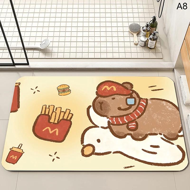 Capibala Dolphin Bathroom Absorbent Floor Mat Toilet Dirty Diatomaceous Mud Floor Mat Toilet Door Non-Slip Mat Exquisite HOME