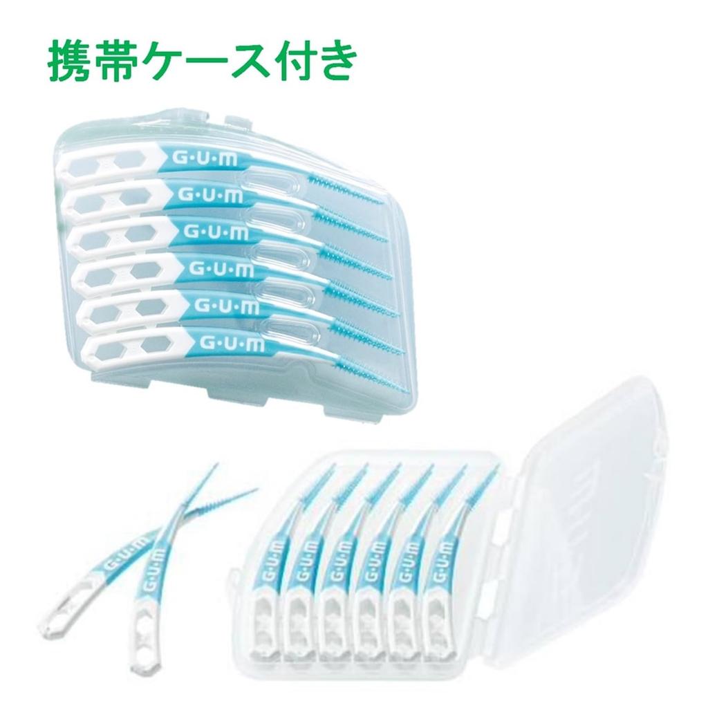 GUM Periodontal Pro Care Soft Pick Curved Interdental Soft Rubber with Case Thin 30 Brushes X 4 Packs Bonus Brush, Type, [Size SSS-S, Type] +