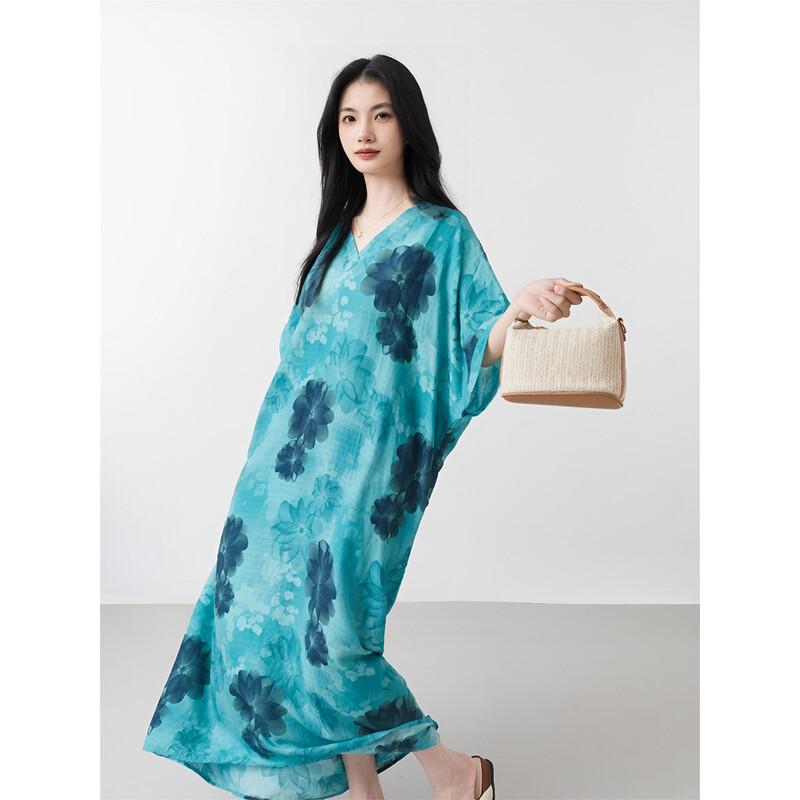 Aiyilian Summer Floral Loose Dress M