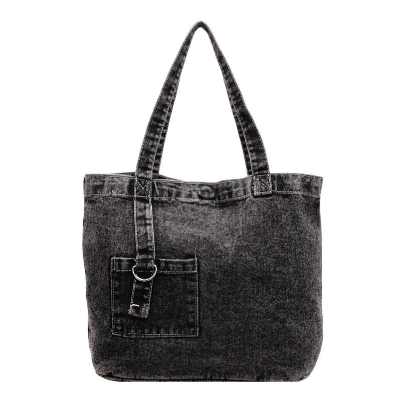 Retro Denim Bag Women's Large-capacity Shoulder Portable Shopping Bag Niche Literary and Leisure Versatile Tote Bag