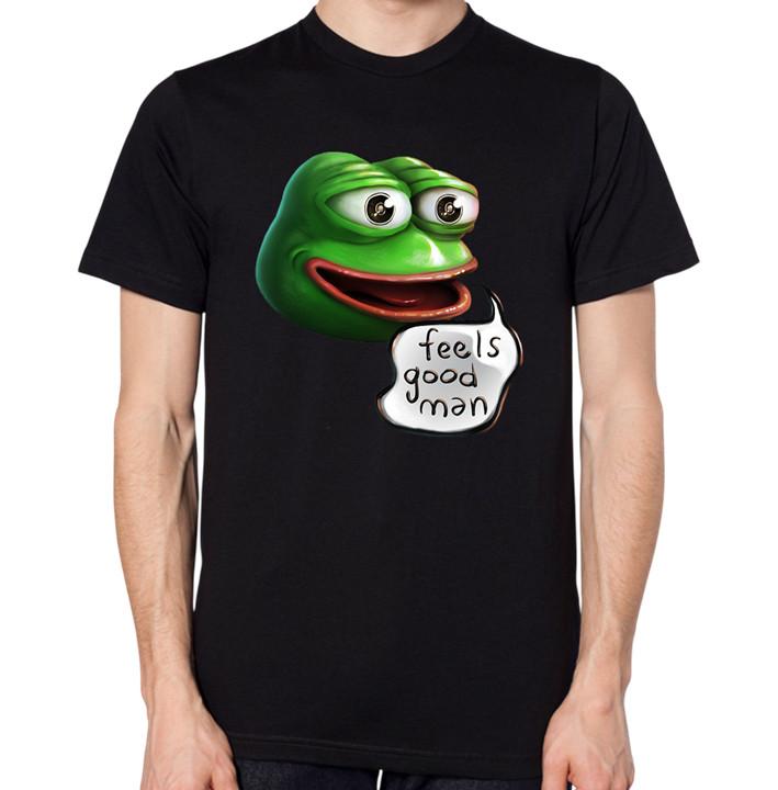 Frog T-Shirt Feels Good Man Pepe Smiling Funny Top XL