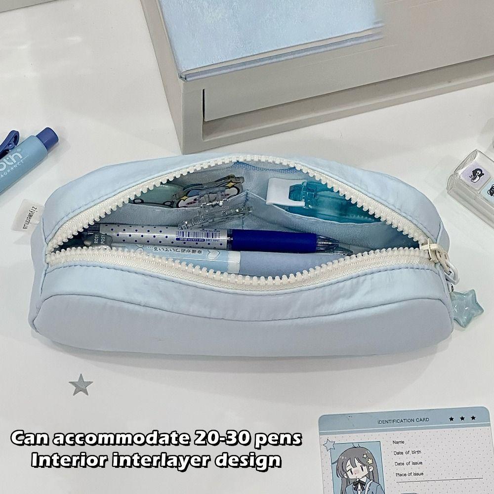 Soft Touch Pencil Case Portable Pen Pouch Simple Stationery Organizer  Back To School