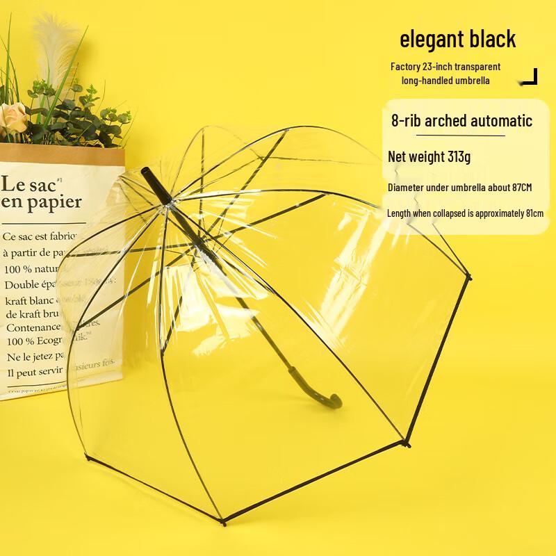 Nanqiao Креативный прозрачный автоматический зонт с длинной ручкой