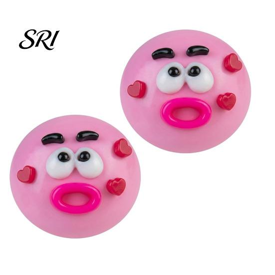 Cartoon Expression Squeeze Toy 2Pcs Dog Face Stress Relief Fidget Anti-stress Slow Rising Home Office Worker Anxiety Reduction Ball Decompression