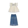 Girls' Summer Babydoll Top & Jeans Set