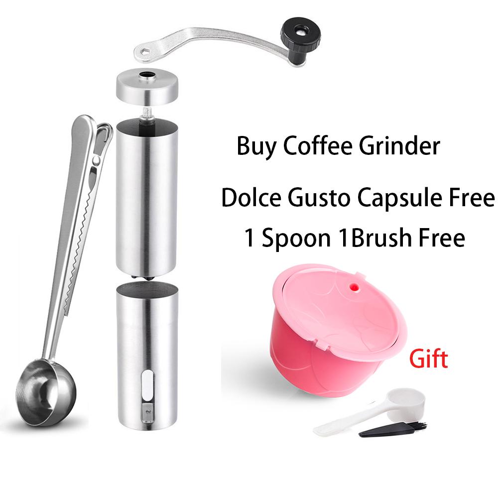 Mini Kaffeemühle Edelstahl Hand manuell Handgemacht Kaffeebohnenmühle Crocus Grinders Nespresso Dolce Gusto Kapsel